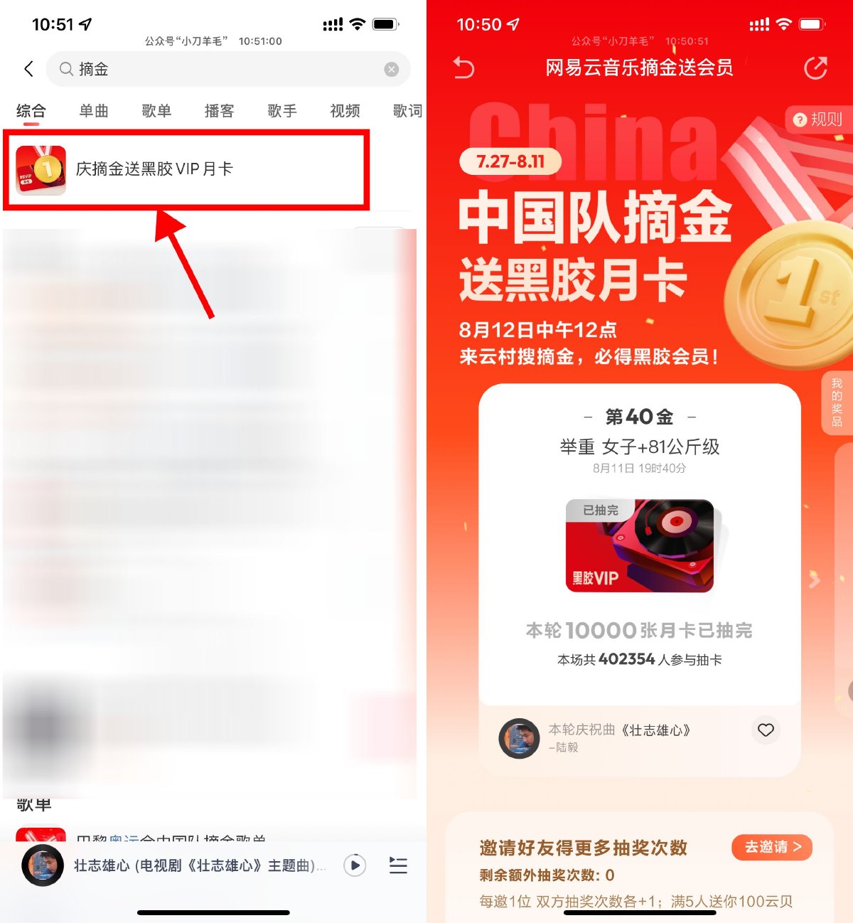 网易云音乐摘金必得黑胶会员